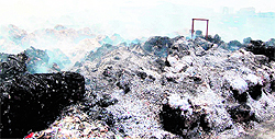 Burnt material at Khanna Paper Mill in Amritsar