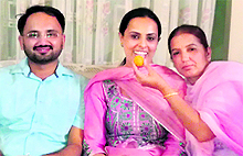 Amaninder Kaur with her family