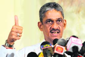 Lankan Army ex-chief Sarath Fonseka in Colombo