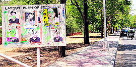 As the admission process is about to start, the poster war among student leaders is on. This photograph was taken in Sector 10, Chandigarh