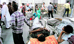 Patients lie unattended due to the strike