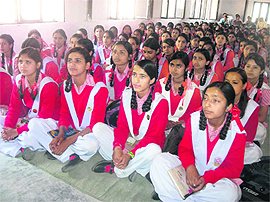 Students from various schools during the career guidance counselling workshop in Mussoorie.