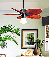 Designer fans in unique shapes and bright hues are being used to match the colour of a room as well as the style of furniture and decor