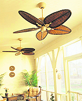 Designer fans in unique shapes and bright hues are being used to match the colour of a room as well as the style of furniture and decor