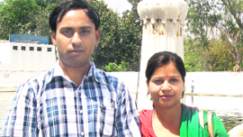 Rohit Garg and his wife Richa Goel in Kapurthala.