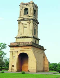 An abandoned tower of the church in the compound of a cemetery in Karnal