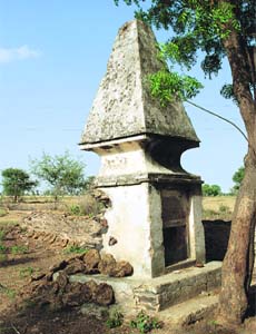 A memorial of a British officer who was in charge of Bharawas, cantonment near Bawal
