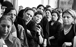 Democratic Queue: Women at a polling station in the Cairo Coptic neighbourhood of Shubra on Saturday