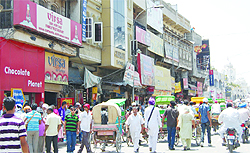 A view of hotels near the Golden Temple in Amritsar