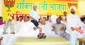 Punjab Local Government Minister Bhagat Chunni Lal at a function in Sangrur on Sunday