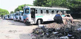 Garbage dumped at the workshop