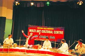 Sufi singer Vikram Sirohiwall presents an item at the Multi-Art Cultural Centre at Kurukshetra