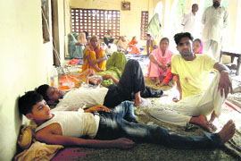Patients recuperate at a dispensary in Ambala.