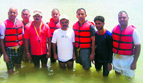 The group of DSPs at Police Training College, Daroh, after completing training from the Regional Water Sports Centre, Pong Dam.