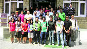 Foreign students along with Ashish Chadha, member of the Board of Directors of the HP Tourism Development Corporation, during the camp.