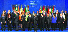 Leaders at the G20 Summit in Los Cabos, Mexico.