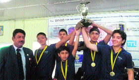 Winners with the trophy in Chandigarh.