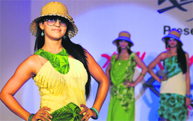 Models showcase the creation of NIIFT students from Mohali and Jalandhar during ‘ANUKAMA 12’ held at Tagore Theatre in Sector 18, Chandigarh, on Wednesday.