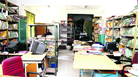 The office of the Education Directorate wears a deserted look owing to the strike.