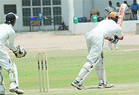 The Bathinda-Hoshiarput match in progress at the Police Public School in Bathinda on Thursday