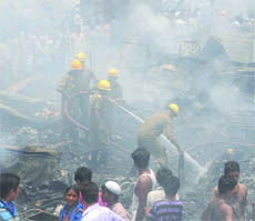 Firefighters at work.
