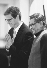 Union External Affairs Minister SM Krishna (R) with his German counterpart Guido Westerwelle in Bangalore on Friday. 