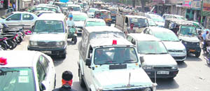 Traffic congestion has become a common sight in Amritsar. 