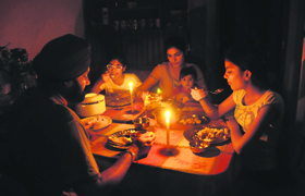 A family in Sector 44, Chandigarh, is forced to have a candlelit dinner following a cut.