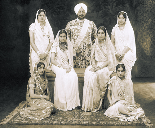 Maharaja Bhupinder Singh of Patiala with the ladies of his family