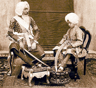Maharaja Hira Singh of Nabha with prince Ripudaman Singh
