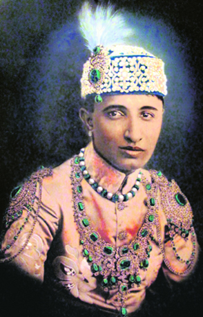 The bedecked Nawab Raza Ali Khan of Rampu