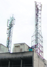 Mobile phone towers are a common sight in Amritsar. 