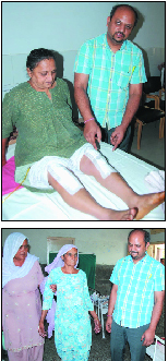 Dr Ajay Gupta with patients Prem Kumari (above) and Chhinder Kaur (below) after their surgeries.