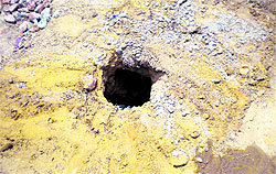 A borewell left uncovered at Inderpuri Mohalla in Sirsa