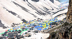 A camp near the Amarnath cave shrine
