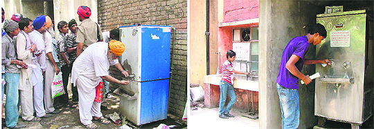 Parents and students had a tough time as water coolers were not functioning at the PSEB regional centre in Ludhiana on Monday