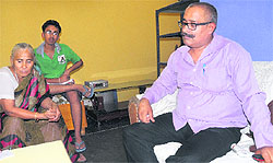 Vinay Kumar with his family at his residence in Panchkula