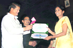 Union Minister of State for Agriculture and Parliamentary Affairs Harish Rawat gives away a prize at the convocation of the Central Academy for State Forest Service at the Forest Research Institute in Dehradun
