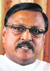 Former MP Satya Pal Jain addresses mediapersons in Shimla on Wednesday. Photo: Amit Kanwar