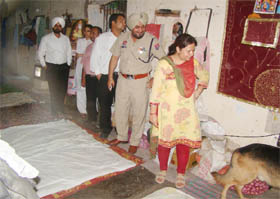 A team of senior judicial and police officials conduct surprise checking at the Central Jail in Ferozepur on Thursday evening. 