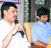 District Magistrate Sachin Kurwe and Haridwar SSP Arun Mohan Joshi during a meeting in Haridwar on Thursday. 