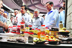 Chief Secretary Sudripta Roy inaugurates the Organic Fair and Food Festival at the Indira Gandhi Sports Complex in Shimla on Thursday