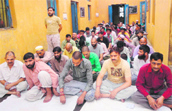 Jail inmates during an awareness programme on drug abuse and illegal trafficking at Sub Jail, Reasi. A Tribune photograph