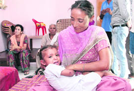 Kulwinder Kaur with her son Jaspreet