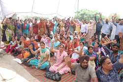 A file photo of teachers staging protest. The transfer orders of 40 teachers have been cancelled as they were not according to the established norms