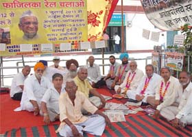 Beginning the second phase of the 50-day old stir, the first batch started fast at the railway station in Abohar on Sunday