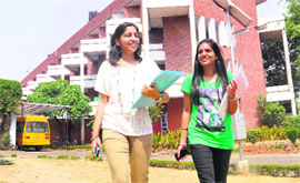 Students at the Government Home Science College, Sector 10, Chandigarh. 