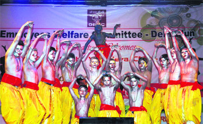 Children perform a dance during a cultural function organised by the ONGC Employees Welfare Committee in Dehradun on Saturday.