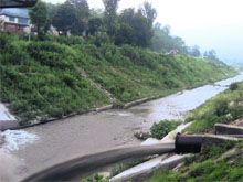 Silt dredged by the BBMB authorities flows into the Suketi khad. 