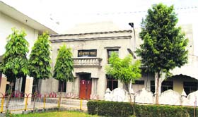 An incomplete Harivallabh Bhawan at Devi Talab Mandir in Jalandhar